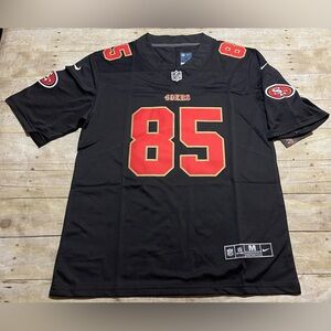 New George Kittle 49ers Black Red Jersey Mens Medium